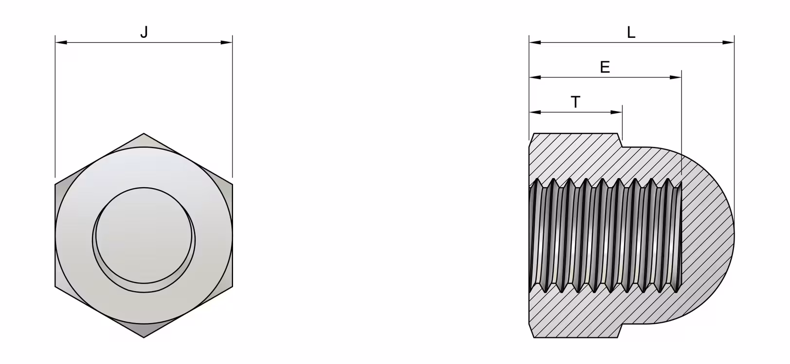 M8 Dome Nuts (DIN 1587) - Stainless Steel 304 (A2-70)