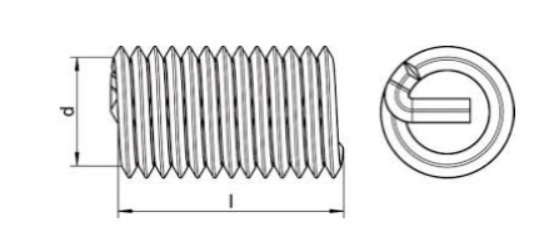 M12 x 2.5D Wire Threaded Inserts (HeliCoil) (DIN 8140) - Stainless Steel 304