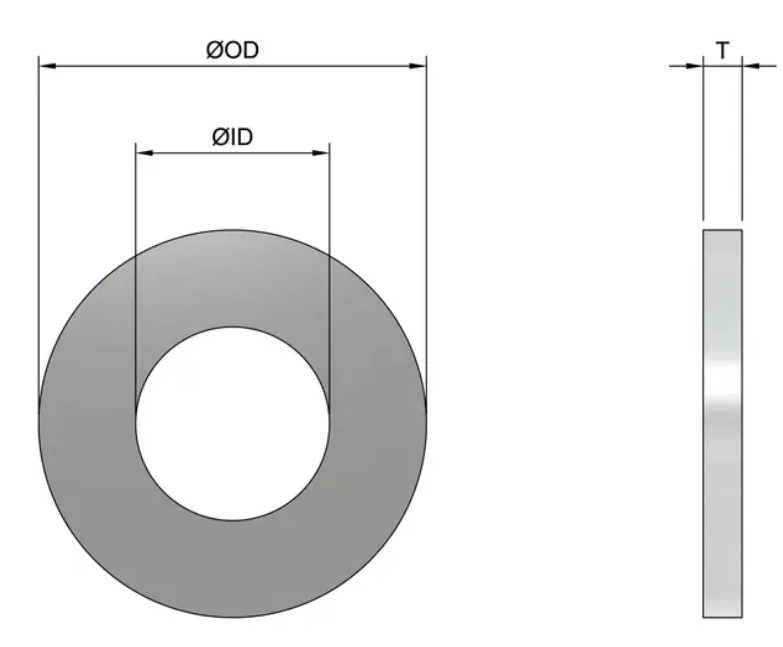 M22 (22mm)  Plain Washer (DIN 125) - Stainless Steel 316