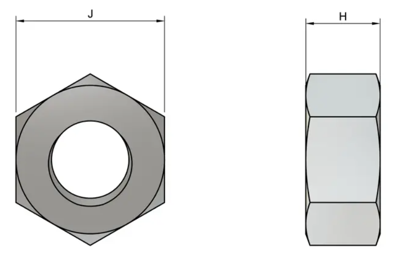 M30 Hex Nut (DIN 934) - Stainless Steel 304 (A2-70)