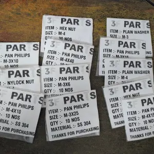 M3 Hex Nut (DIN 934) - Stainless Steel 304 (A2-70)